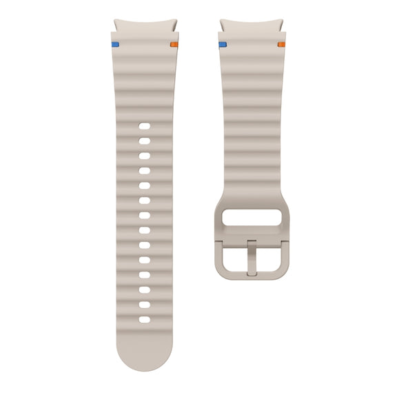 For Samsung Galaxy Watch 4 40 / 44mm Wave Pattern Stitched Silicone Watch Band(Starlight)