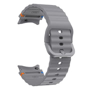 For Samsung Galaxy Watch 4 40 / 44mm Wave Pattern Stitched Silicone Watch Band(Dark Gray)
