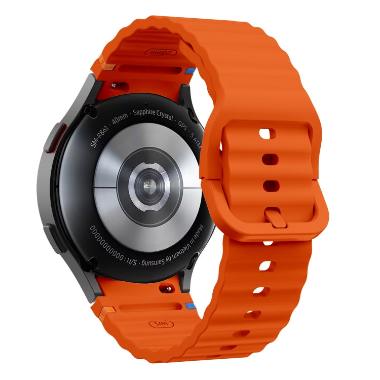 For Samsung Galaxy Watch 4 40 / 44mm Wave Pattern Stitched Silicone Watch Band(Orange)