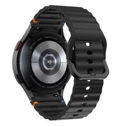 For Samsung Galaxy Watch3 41mm Wave Pattern Stitched Silicone Watch Band(Black)