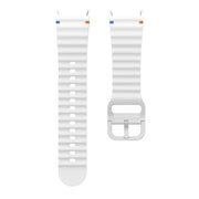 For Samsung Galaxy Watch3 41mm Wave Pattern Stitched Silicone Watch Band(White)