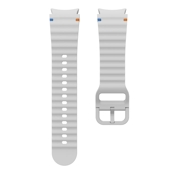 For Samsung Galaxy Watch3 41mm Wave Pattern Stitched Silicone Watch Band(Light Gray)