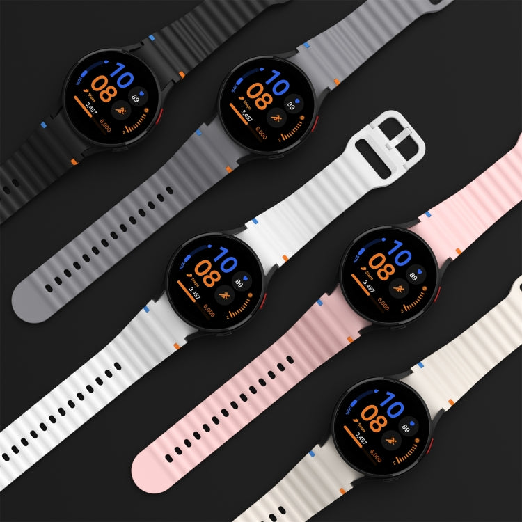 For Samsung Galaxy Watch 6 Classic Wave Pattern Stitched Silicone Watch Band(Orange)