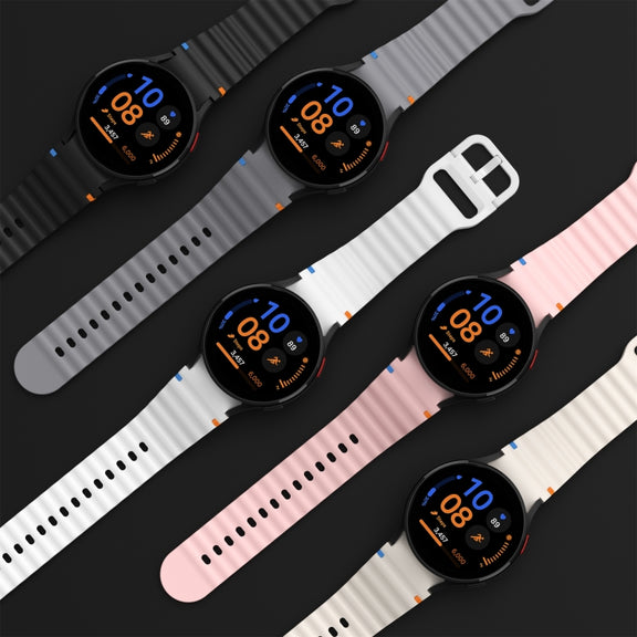 For Samsung Galaxy Watch 6 40 / 44mm Wave Pattern Stitched Silicone Watch Band(Orange)