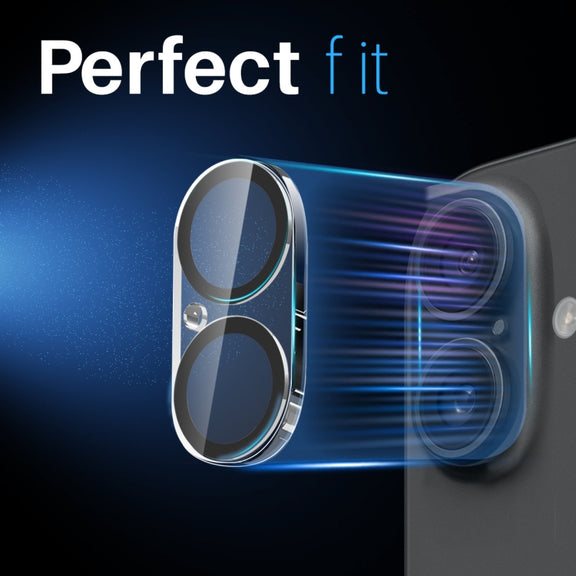 For iPhone 16 / 16 Plus NORTHJO Camera Lens Protector 3D Night Shot Tempered Glass Film(Black)