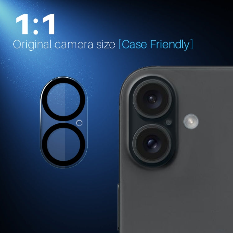 For iPhone 16 / 16 Plus NORTHJO Camera Lens Protector 3D Night Shot Tempered Glass Film(Black)