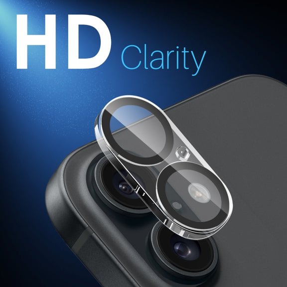 For iPhone 16 / 16 Plus NORTHJO Camera Lens Protector 3D Night Shot Tempered Glass Film(Black)