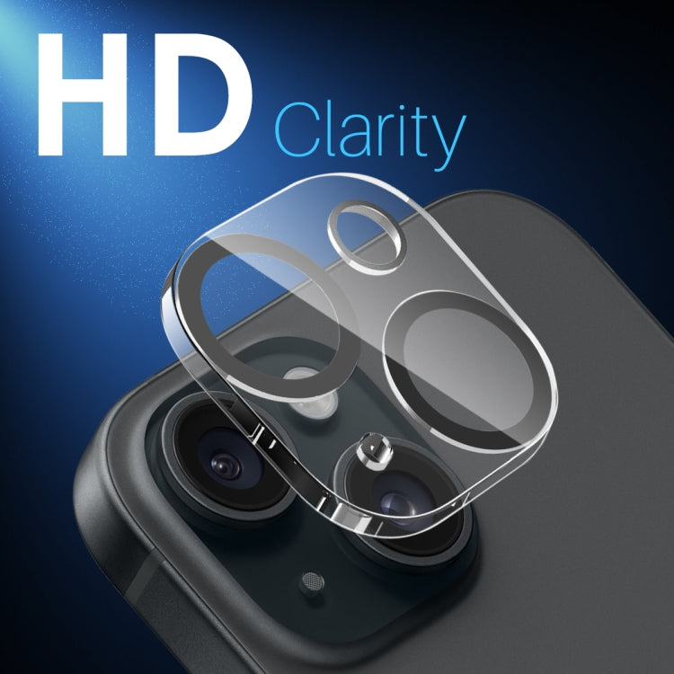 For iPhone 15 / 15 Plus NORTHJO Camera Lens Protector 3D Night Shot Tempered Glass Film(Black)