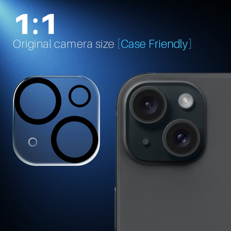 For iPhone 15 / 15 Plus NORTHJO Camera Lens Protector 3D Night Shot Tempered Glass Film(Black)