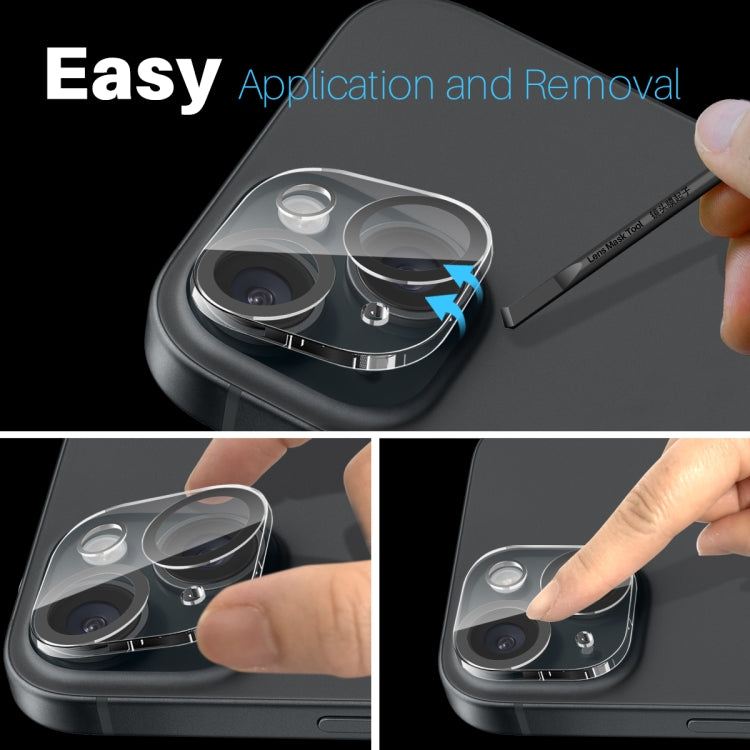 For iPhone 15 / 15 Plus NORTHJO Camera Lens Protector 3D Night Shot Tempered Glass Film(Black)
