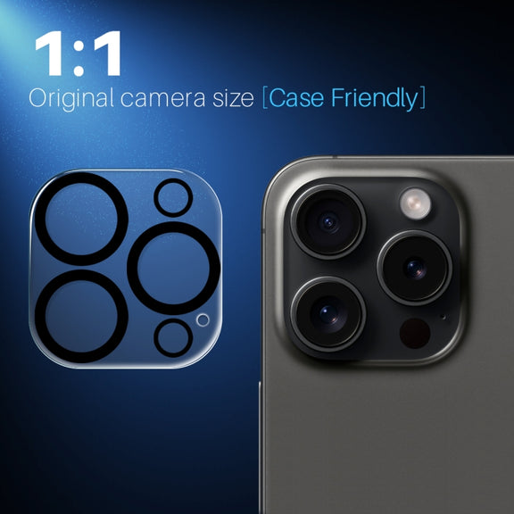 For iPhone 15 Pro / 15 Pro Max NORTHJO Camera Lens Protector 3D Night Shot Tempered Glass Film(Black)