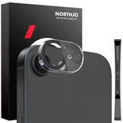 For iPhone 16e NORTHJO Camera Lens Protector 3D Night Shot Tempered Glass Film(Black)