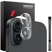 For iPhone 16 / 16 Plus NORTHJO Camera Lens Protector 3D HD Tempered Glass Film(Clear)