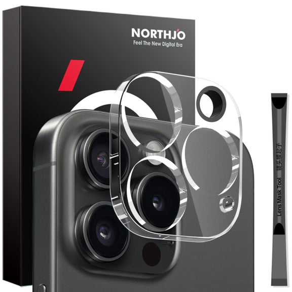 For iPhone 15 Pro / 15 Pro Max NORTHJO Camera Lens Protector 3D HD Tempered Glass Film(Clear)