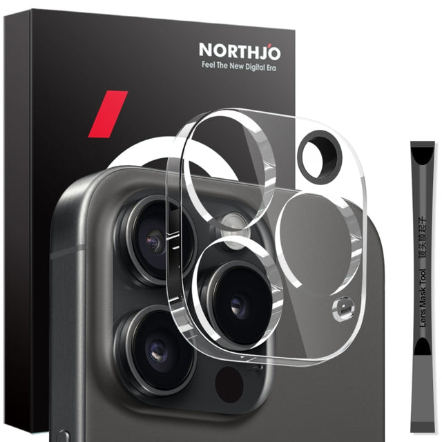 For iPhone 15 Pro / 15 Pro Max NORTHJO Camera Lens Protector 3D HD Tempered Glass Film(Clear)