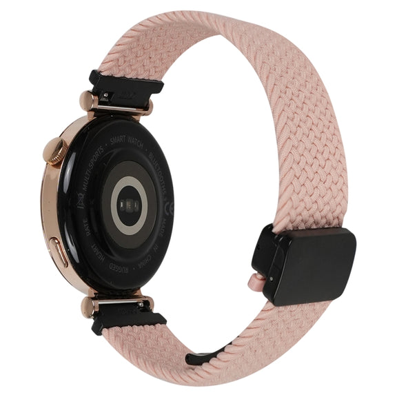 For Ticwatch Pro 3 Ultra 22mm Magnetic Buckle Braided Watch Band(Pink)
