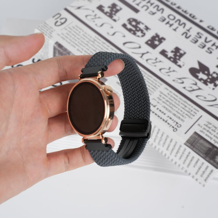 For Ticwatch Pro 3 Ultra 22mm Magnetic Buckle Braided Watch Band(Dark Gray)