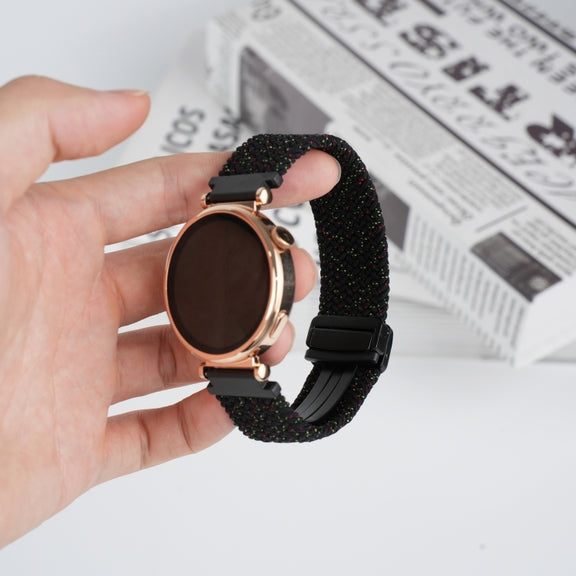 For Ticwatch Pro 3 Ultra 22mm Magnetic Buckle Braided Watch Band(Starlight Black)
