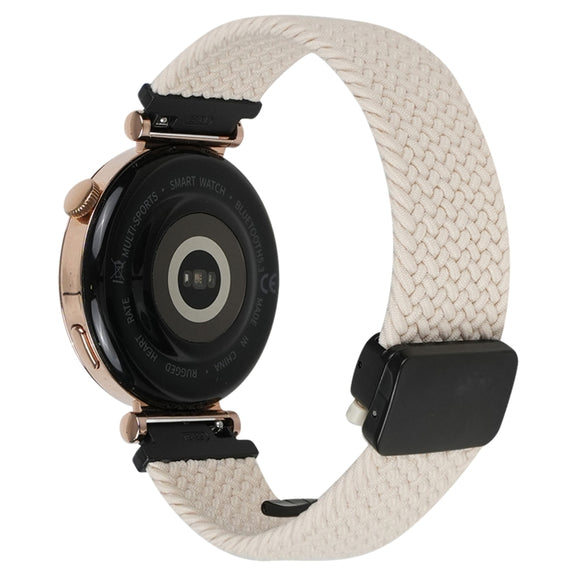 For Ticwatch Pro 3 Ultra 22mm Magnetic Buckle Braided Watch Band(Starlight)