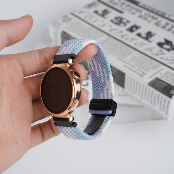 For Ticwatch Pro 3 Ultra 22mm Magnetic Buckle Braided Watch Band(Violet)