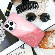 For iPhone 16 Glitter MagSafe Shockproof Phone Case(Black)