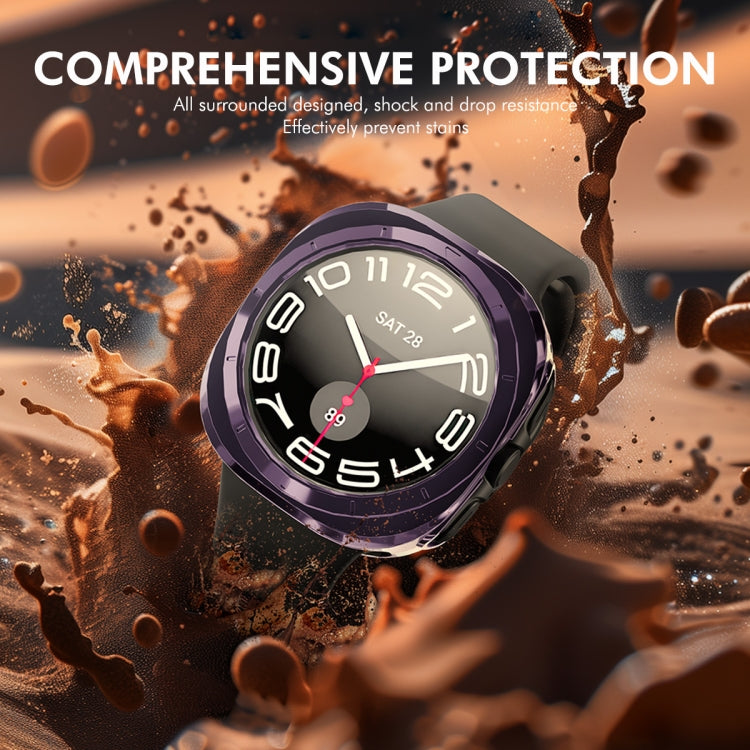 For Samsung Galaxy Watch Ultra 47mm ENKAY Hat-Prince Electroplated Soft TPU Case + 0.2mm 9H Glass Screen Protector(Pink)