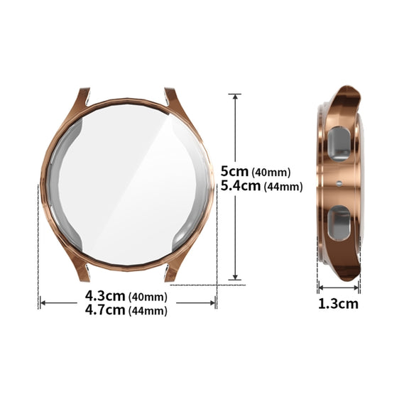 For Samsung Galaxy Watch7 40mm ENKAY Hat-Prince Full Coverage Electroplated Soft TPU Case with Screen Protection(Silver)