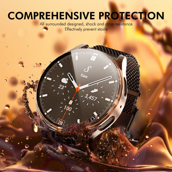 For Samsung Galaxy Watch7 40mm ENKAY Hat-Prince Full Coverage Electroplated Soft TPU Case with Screen Protection(Transparent)