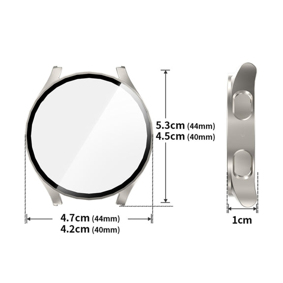 For Samsung Galaxy Watch7 40mm ENKAY Hat-Prince Full Coverage PC + Tempered Glass Film Integrated Watch Case(Black)