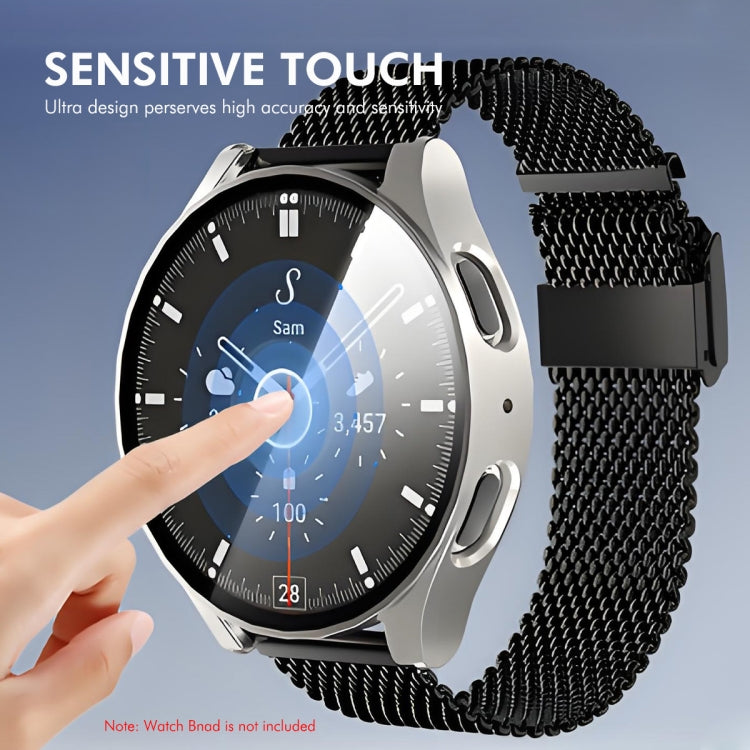 For Samsung Galaxy Watch7 44mm ENKAY Hat-Prince Full Coverage PC + Tempered Glass Film Integrated Watch Case(Black)