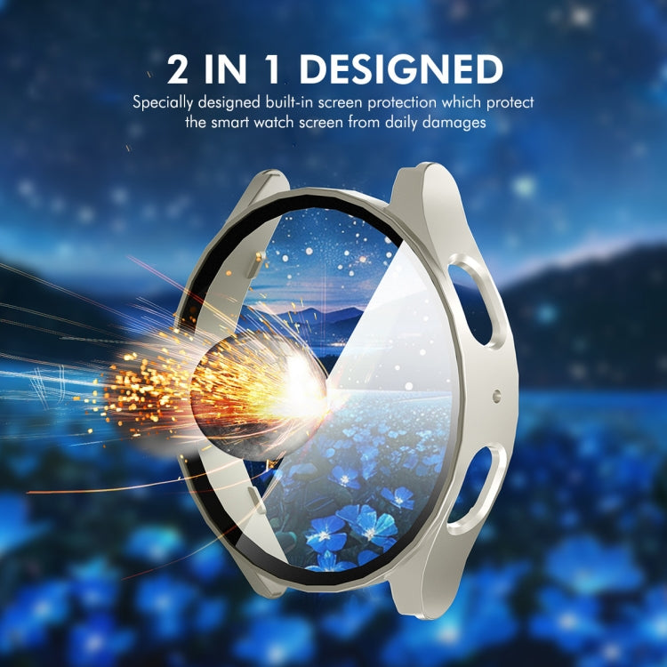 For Samsung Galaxy Watch7 44mm ENKAY Hat-Prince Full Coverage PC + Tempered Glass Film Integrated Watch Case(Black)