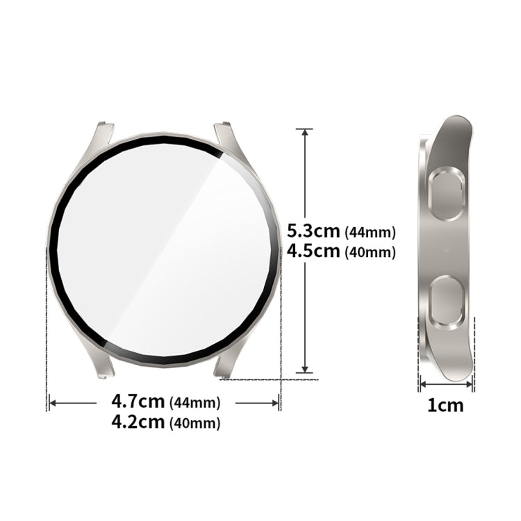 For Samsung Galaxy Watch7 44mm ENKAY Hat-Prince Full Coverage PC + Tempered Glass Film Integrated Watch Case(Black)