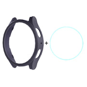 For Samsung Galaxy Watch7 44mm ENKAY Hat-Prince Electroplated Hard PC Case + 0.2mm 9H Glass Screen Protector(Dark Blue)