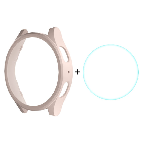 For Samsung Galaxy Watch7 44mm ENKAY Hat-Prince Electroplated Hard PC Case + 0.2mm 9H Glass Screen Protector(Pink)