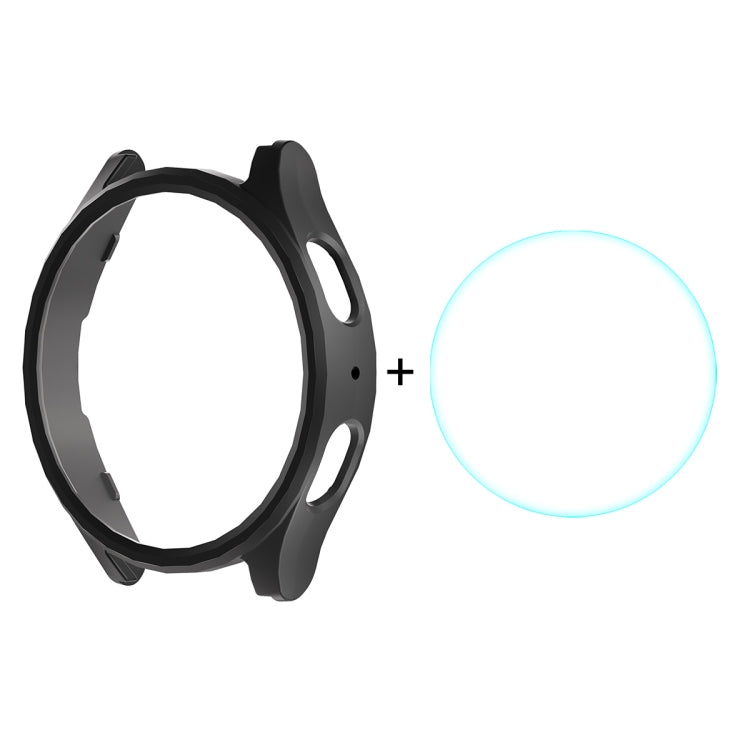 For Samsung Galaxy Watch7 40mm ENKAY Hat-Prince Electroplated Hard PC Case + 0.2mm 9H Glass Screen Protector(Black)