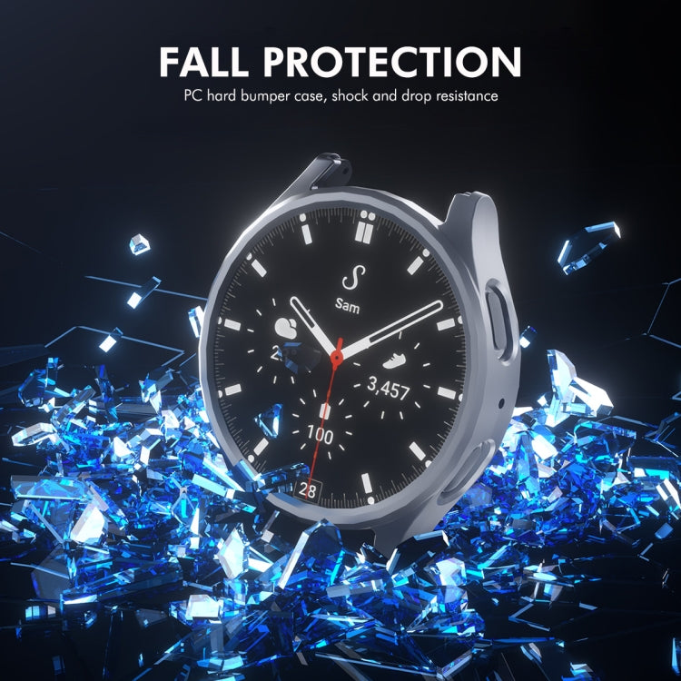 For Samsung Galaxy Watch7 40mm ENKAY Hat-Prince Electroplated Hard PC Case + 0.2mm 9H Glass Screen Protector(Black)
