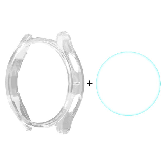 For Samsung Galaxy Watch7 40mm ENKAY Hat-Prince Electroplated Hard PC Case + 0.2mm 9H Glass Screen Protector(Transparent)