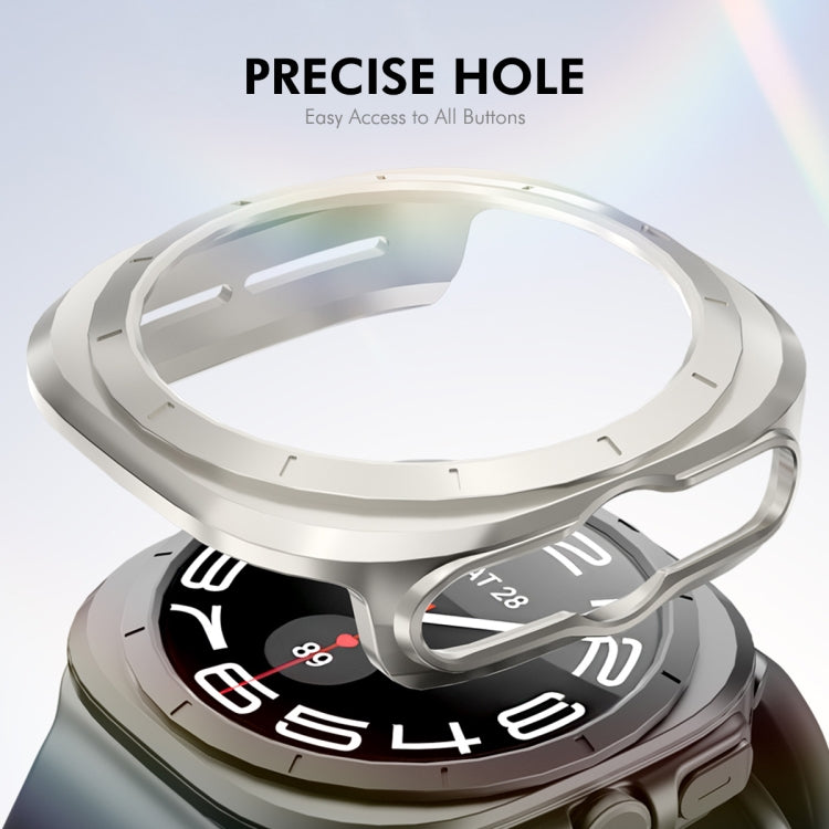 For Samsung Galaxy Watch Ultra 47mm ENKAY Hat-Prince Electroplated Hard PC Case + 0.2mm 9H Glass Screen Protector(Black)