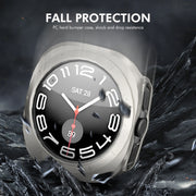For Samsung Galaxy Watch Ultra 47mm ENKAY Hat-Prince Electroplated Hard PC Case + 0.2mm 9H Glass Screen Protector(Starlight Silver)