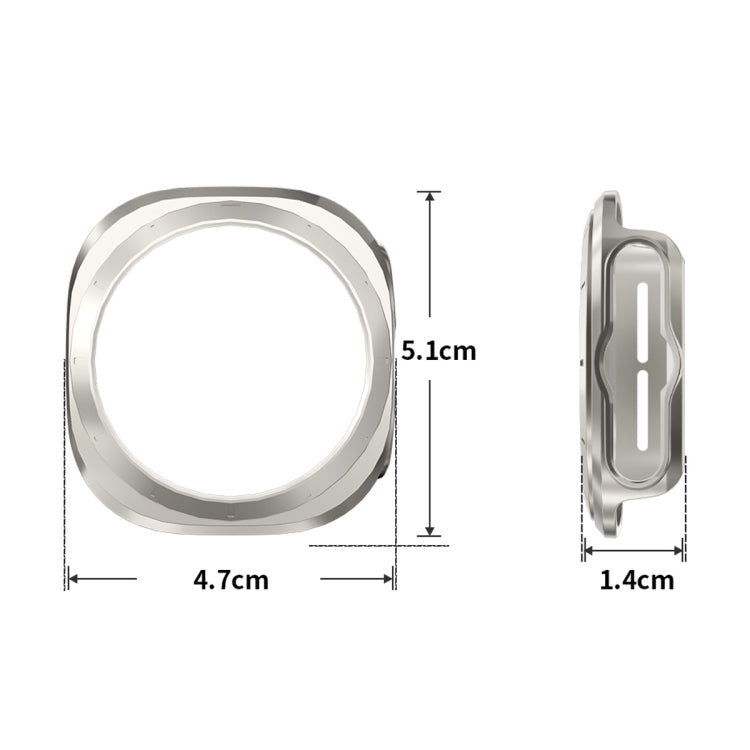 For Samsung Galaxy Watch Ultra 47mm ENKAY Hat-Prince Electroplated Hard PC Case + 0.2mm 9H Glass Screen Protector(Starlight Silver)