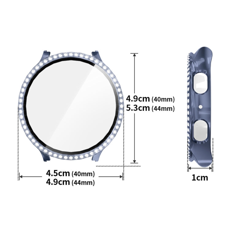 For Samsung Galaxy Watch7 44mm ENKAY Hat-Prince Blink Full Coverage PC + Tempered Glass Film Integrated Watch Case(Silver)