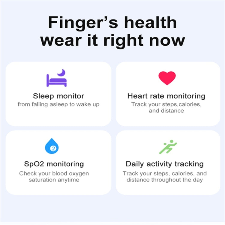 R03 SIZE 8 Smart Ring, Support Heart Rate / Blood Oxygen / Sleep / Multiple Sports Modes(Black)