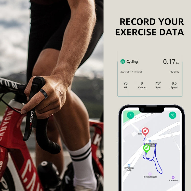R11M SIZE 7 Smart Ring, Support Heart Rate / Blood Oxygen / Sleep / Multiple Sports Modes(Black)