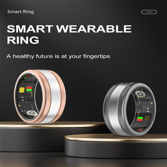 R18 SIZE 8 Smart Ring, Support Heart Rate / Blood Oxygen / Sleep / Multiple Sports Modes(Black)