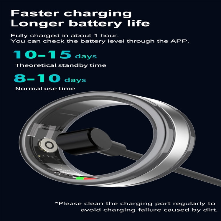 R18 SIZE 8 Smart Ring, Support Heart Rate / Blood Oxygen / Sleep / Multiple Sports Modes(Black)