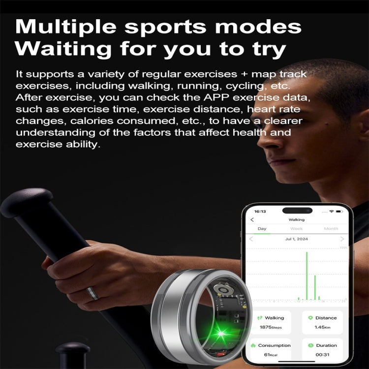 R18 SIZE 11 Smart Ring, Support Heart Rate / Blood Oxygen / Sleep / Multiple Sports Modes(Gold)