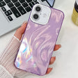 For iPhone 16 Plating Glitter Texture TPU Phone Case with Lens Film(Purple Feather Yarn) - iPhone 16 Cases by PMC TechLife | Online Shopping South Africa | PMC TechLife | Buy Now Pay Later Mobicred