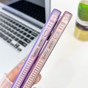 For iPhone 16 Pro Plating Glitter Texture TPU Phone Case with Lens Film(Purple Feather Yarn)