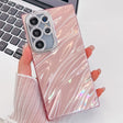 For Samsung Galaxy S25 Ultra 5G Plating Glitter Texture TPU Phone Case with Lens Film(Pink Water Ripples) - free shipping - PMC Jewellery - Order now!