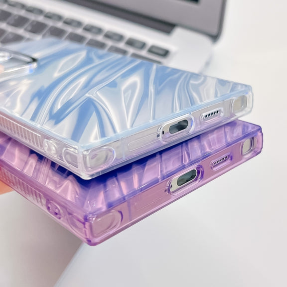 For Samsung Galaxy S25+ 5G Plating Glitter Texture TPU Phone Case with Lens Film(White Water Ripples)